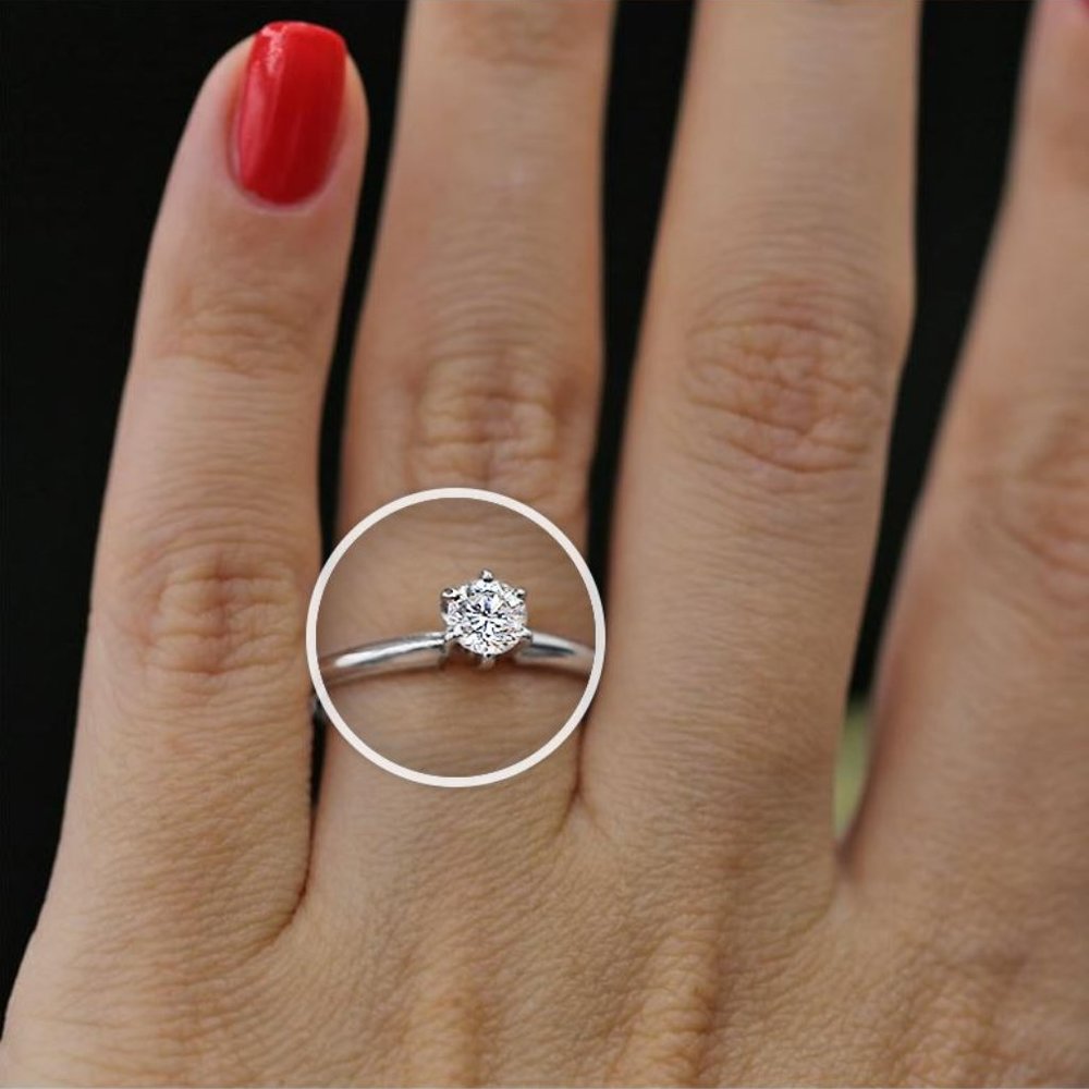 14K White Gold 0.33ct Diamond Engagement Ring